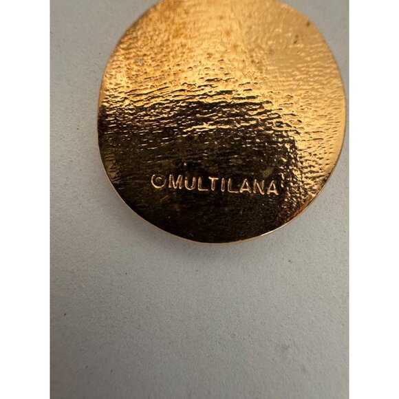 Gold-Plated Multilana Necklace With Janus Pendant 18" Chain Timeless Roman-Inspi - Picture 3 of 16